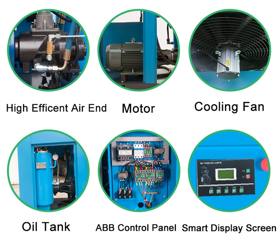 90kw/120HP 7-13bar AC Power Two Stage Screw Compressor Design for Woodworking Machinery